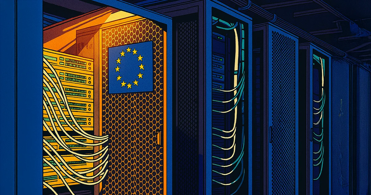Ein Serverschrank in Europa